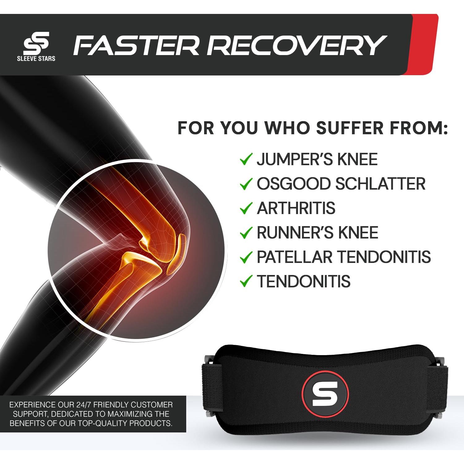 Faja Patelar Sleeve Stars para Osgood Schlatter - Negro