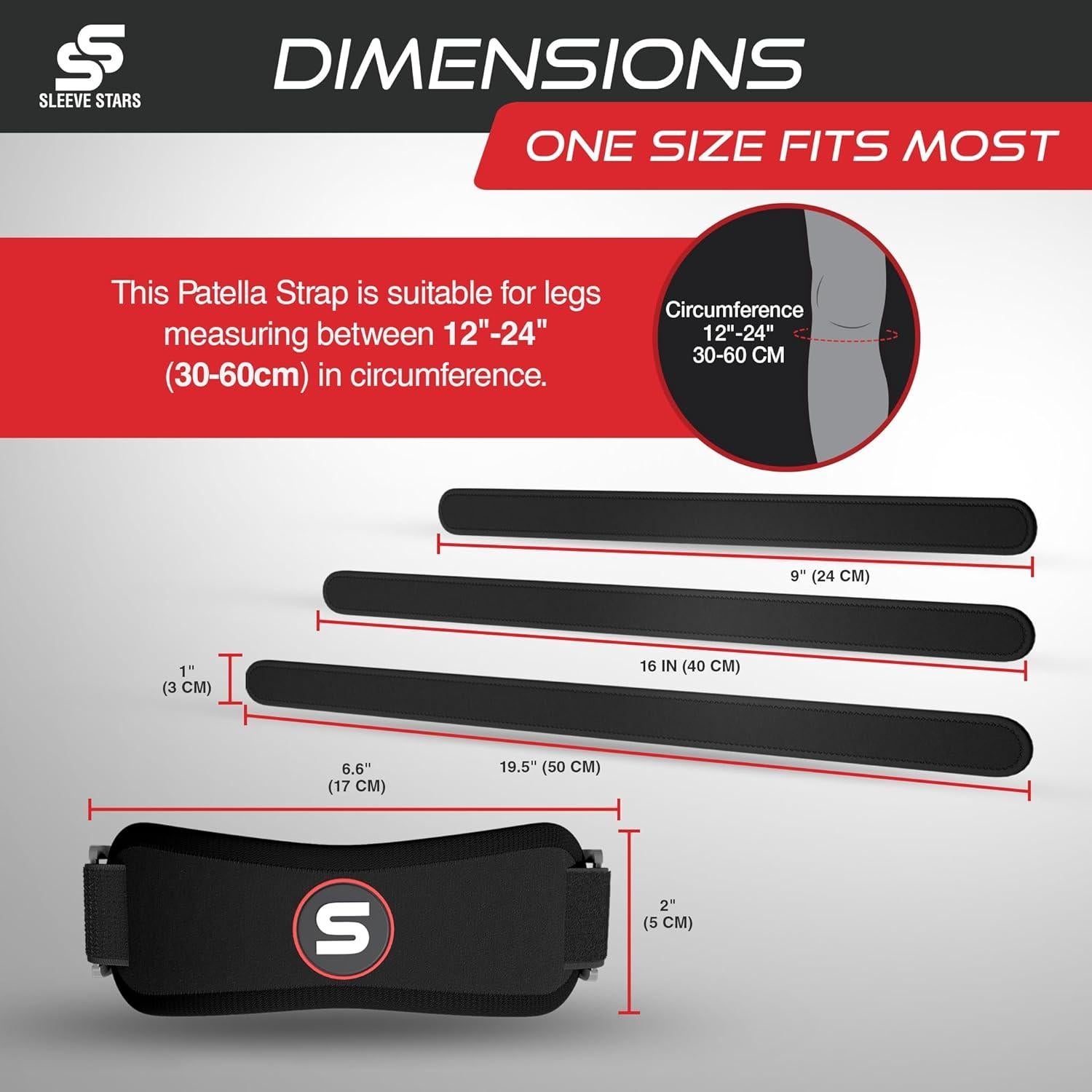 Faja Patelar Sleeve Stars para Osgood Schlatter - Negro