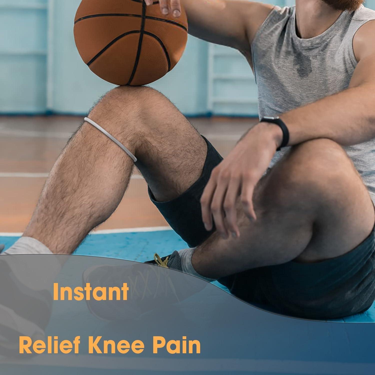 Patellar Tendon Support Strap, Knee Pain Relief & Patella Stabilizer Knee Strap Brace Support for Hiking, Soccer, Basketball, Running, Jumpers Knee, Tennis, Volleyball & Squats (Gray)