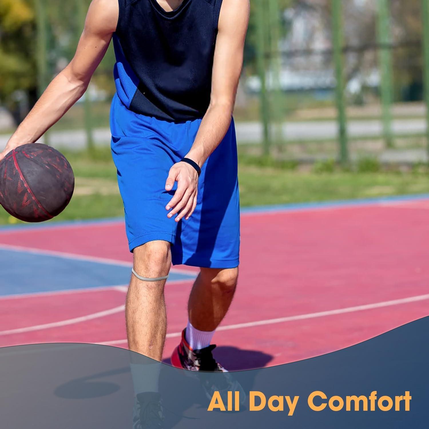 Patellar Tendon Support Strap, Knee Pain Relief & Patella Stabilizer Knee Strap Brace Support for Hiking, Soccer, Basketball, Running, Jumpers Knee, Tennis, Volleyball & Squats (Gray)