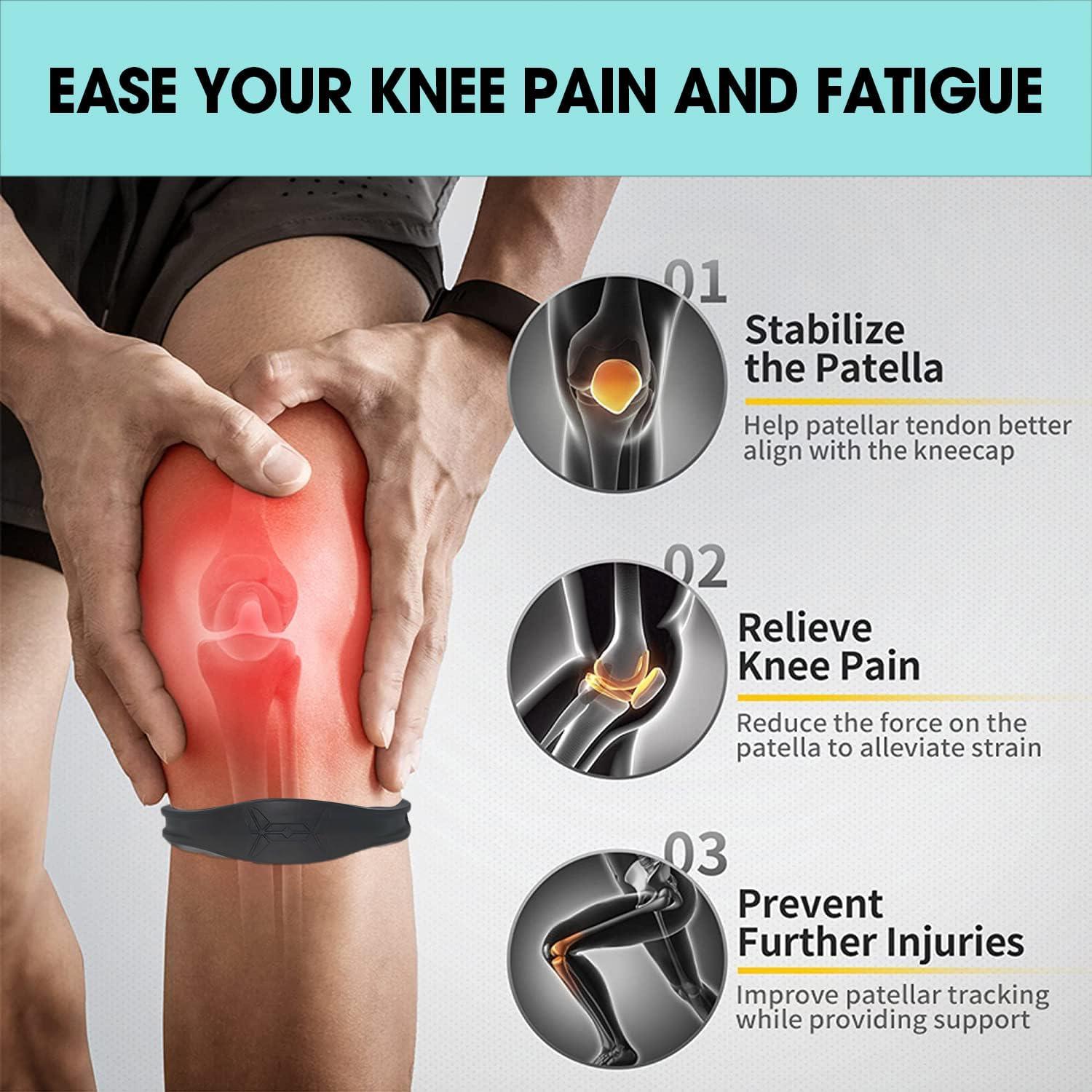 Faja de Rodilla Soporte Patelar KAIJIELY Negro Ajustable