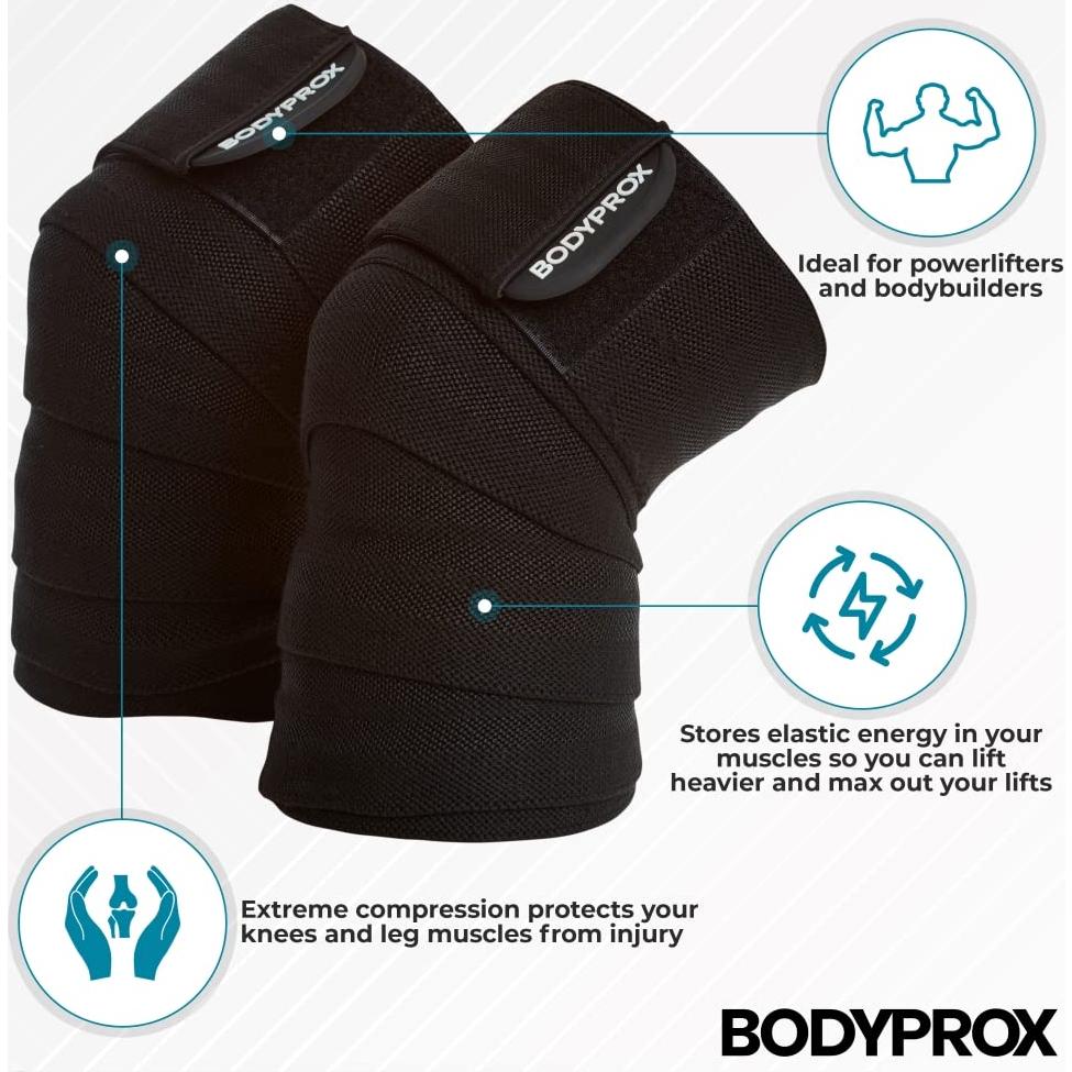 Fajas de Rodilla BODYPROX 193 cm para Levantamiento de Pesas