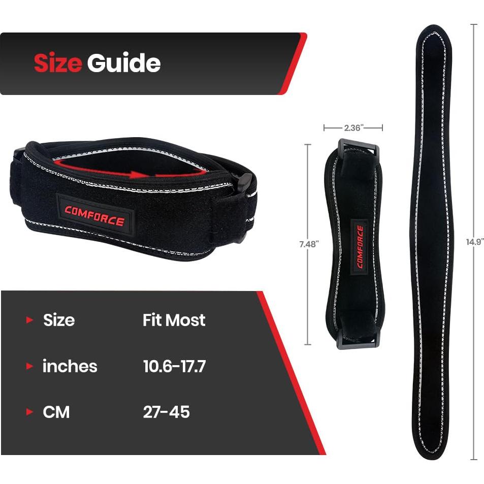 Patella Tendon Support Strap - Patellar Knee Strap for Men & Women, Non-Slip Knee Brace for Running, Basketball, Hiking, Soccer, Volleyball & Squats, Pain Relief for Arthritis, ACL, Meniscus Tears