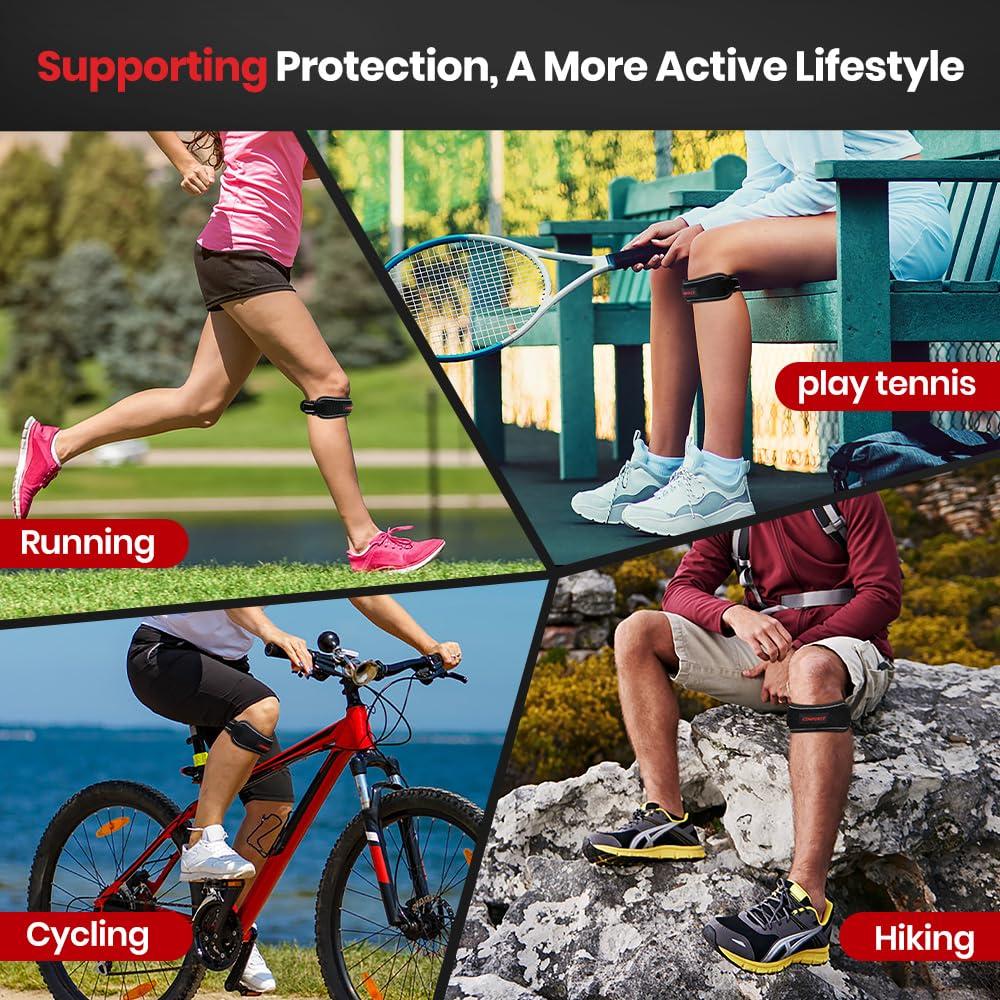 Patella Tendon Support Strap - Patellar Knee Strap for Men & Women, Non-Slip Knee Brace for Running, Basketball, Hiking, Soccer, Volleyball & Squats, Pain Relief for Arthritis, ACL, Meniscus Tears