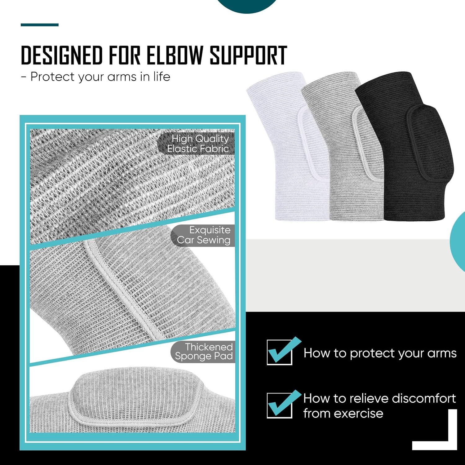 Tarpop Protectores de Codo 3 Pares Transpirables Unisex