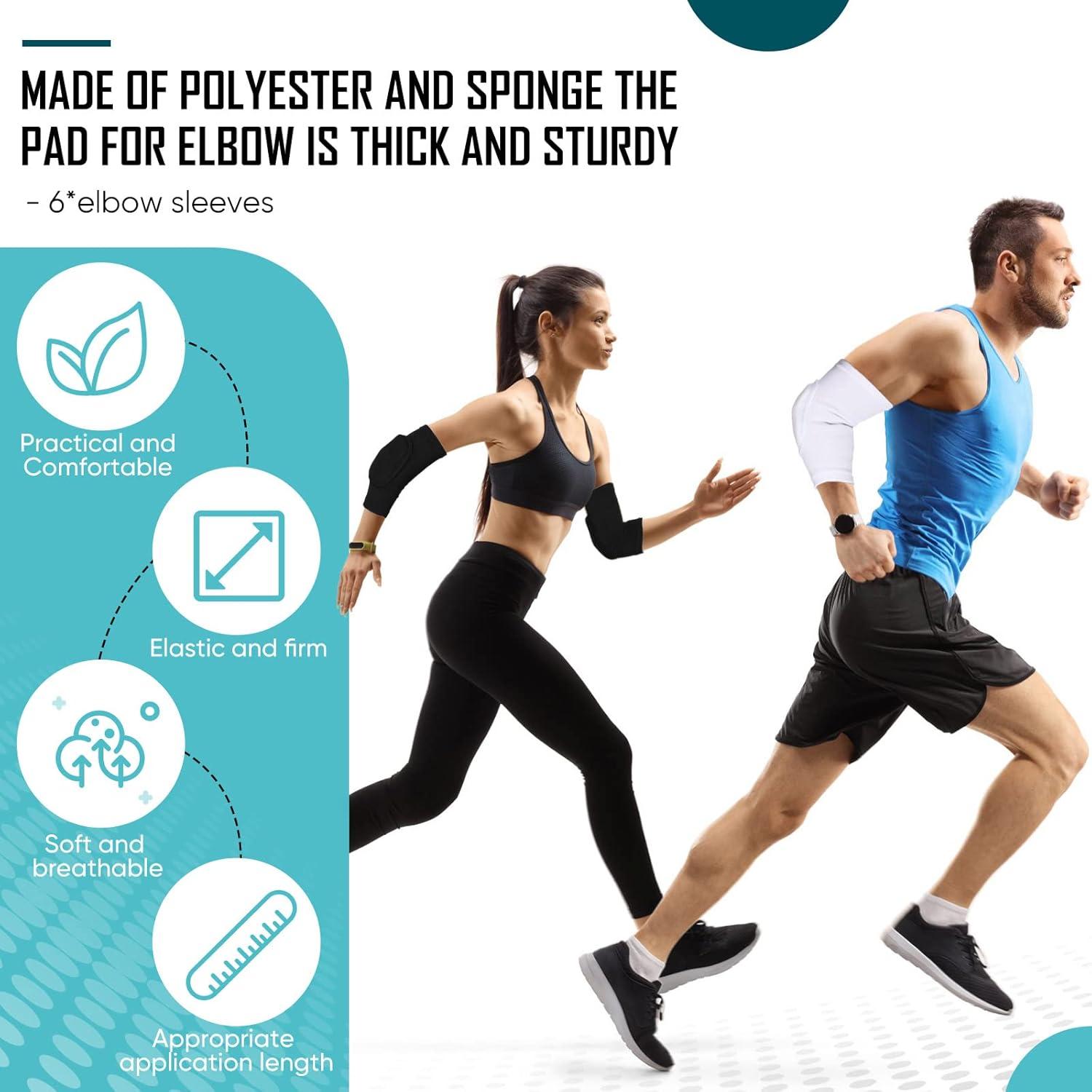 Tarpop Protectores de Codo 3 Pares Transpirables Unisex