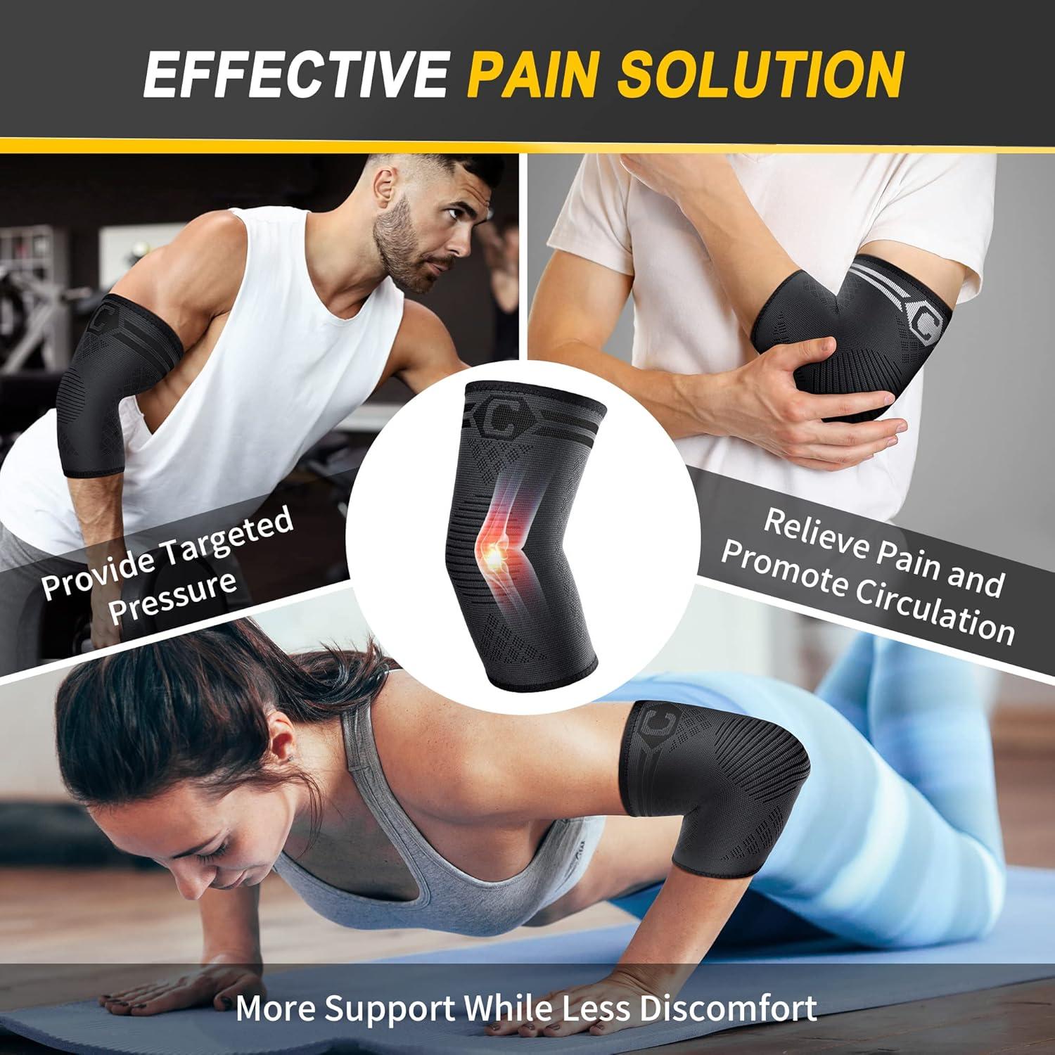 Faja de Codo CAMBIVO 2 Pack para Tendinitis y Alivio Dolor