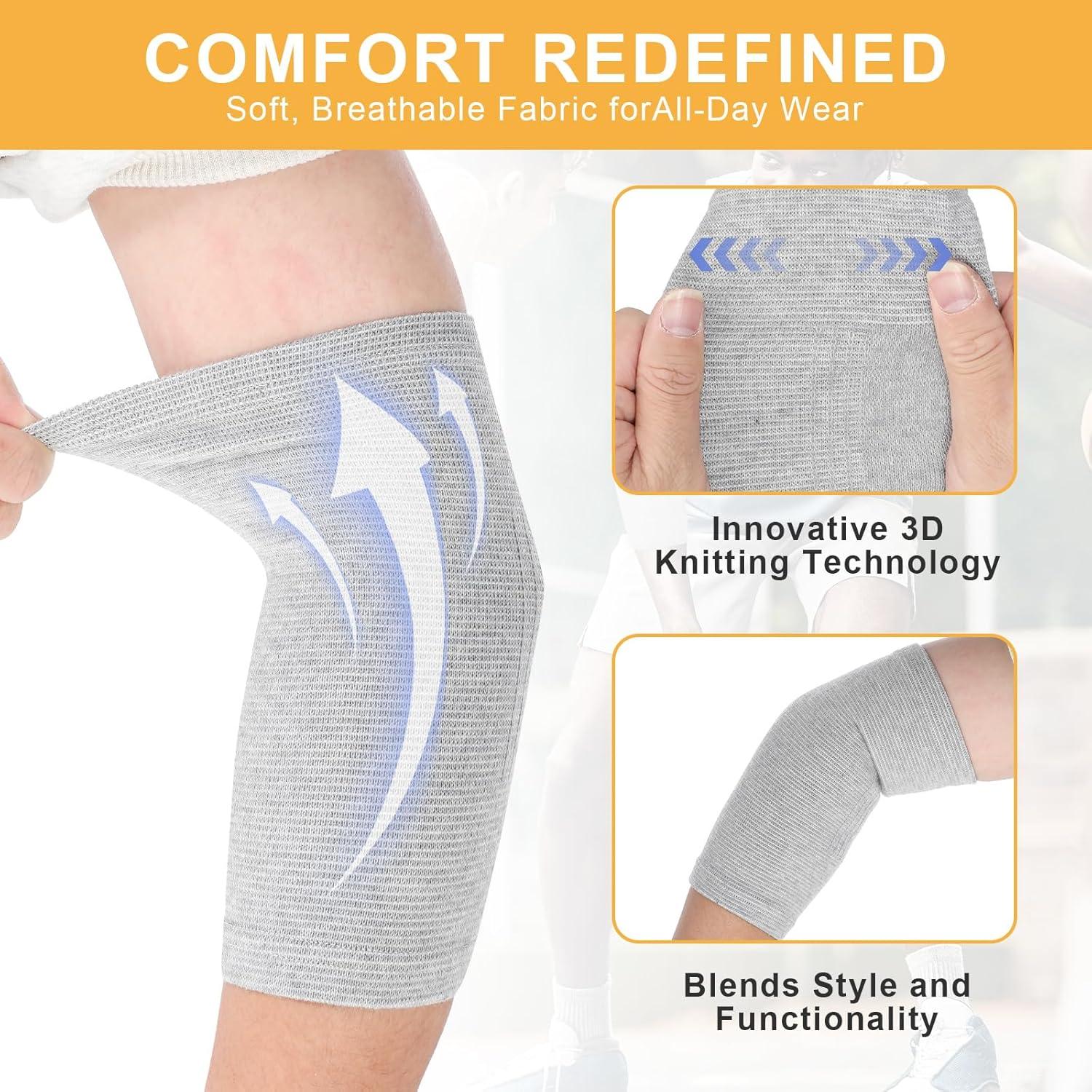 2 Pares Almohadillas de Codo Compresión AOZUO Gris 22cm