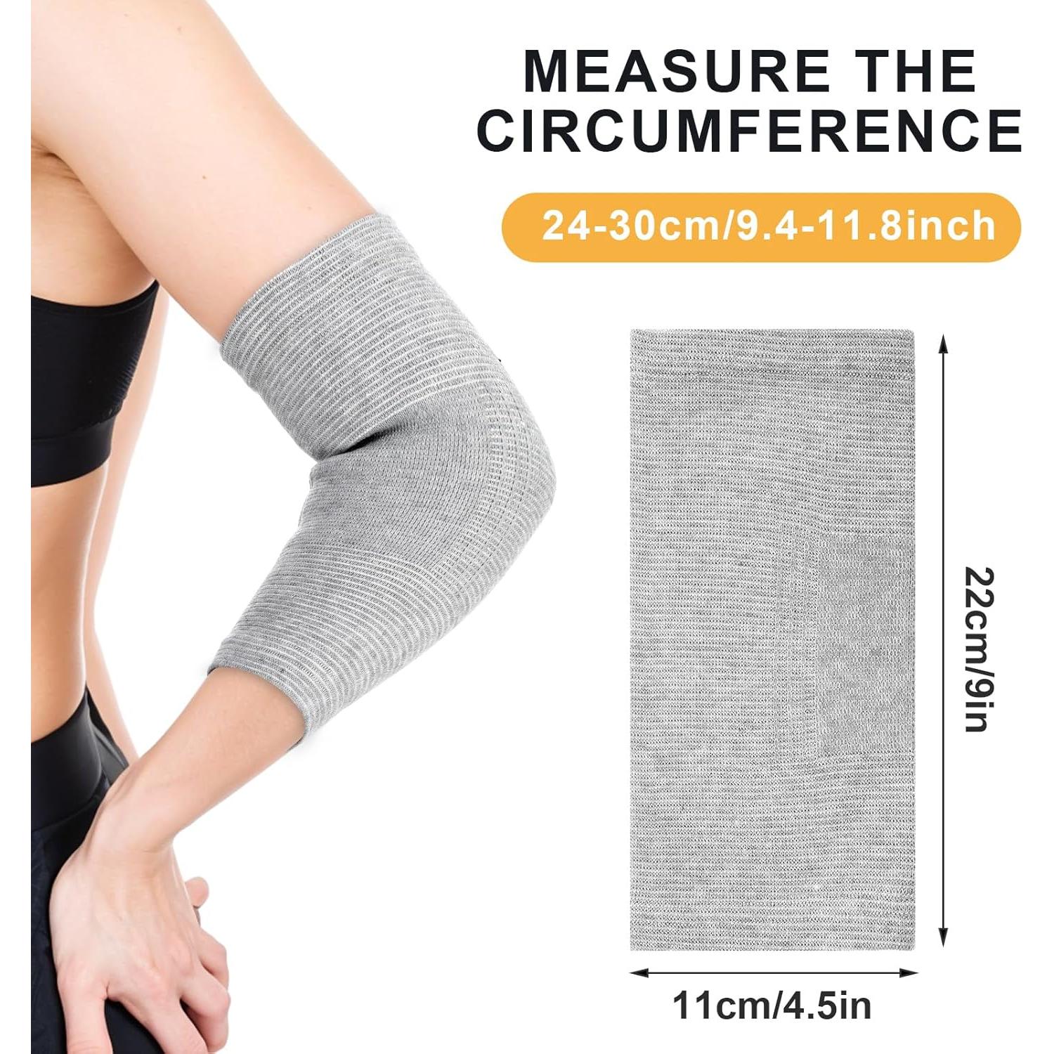 2 Pares Almohadillas de Codo Compresión AOZUO Gris 22cm