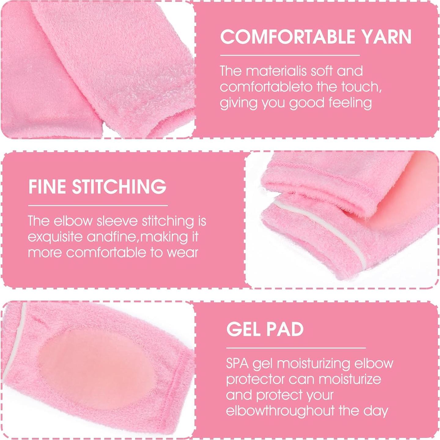 Mangas de Gel para Codos Gjinxi, Rosa, Hidratantes y Suaves