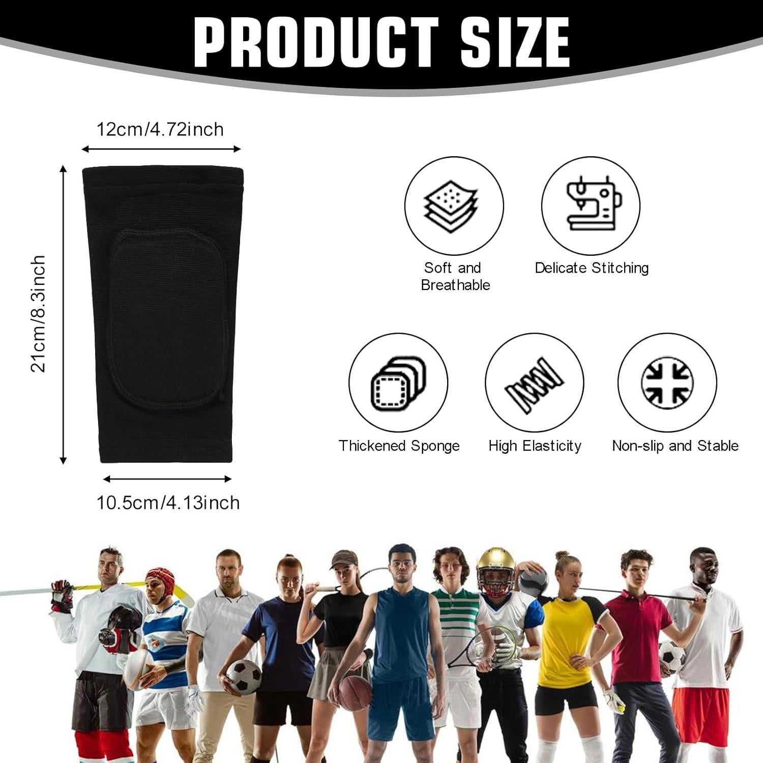 Almohadillas de Codo Rimoev Negras para Voleibol - 1 Par