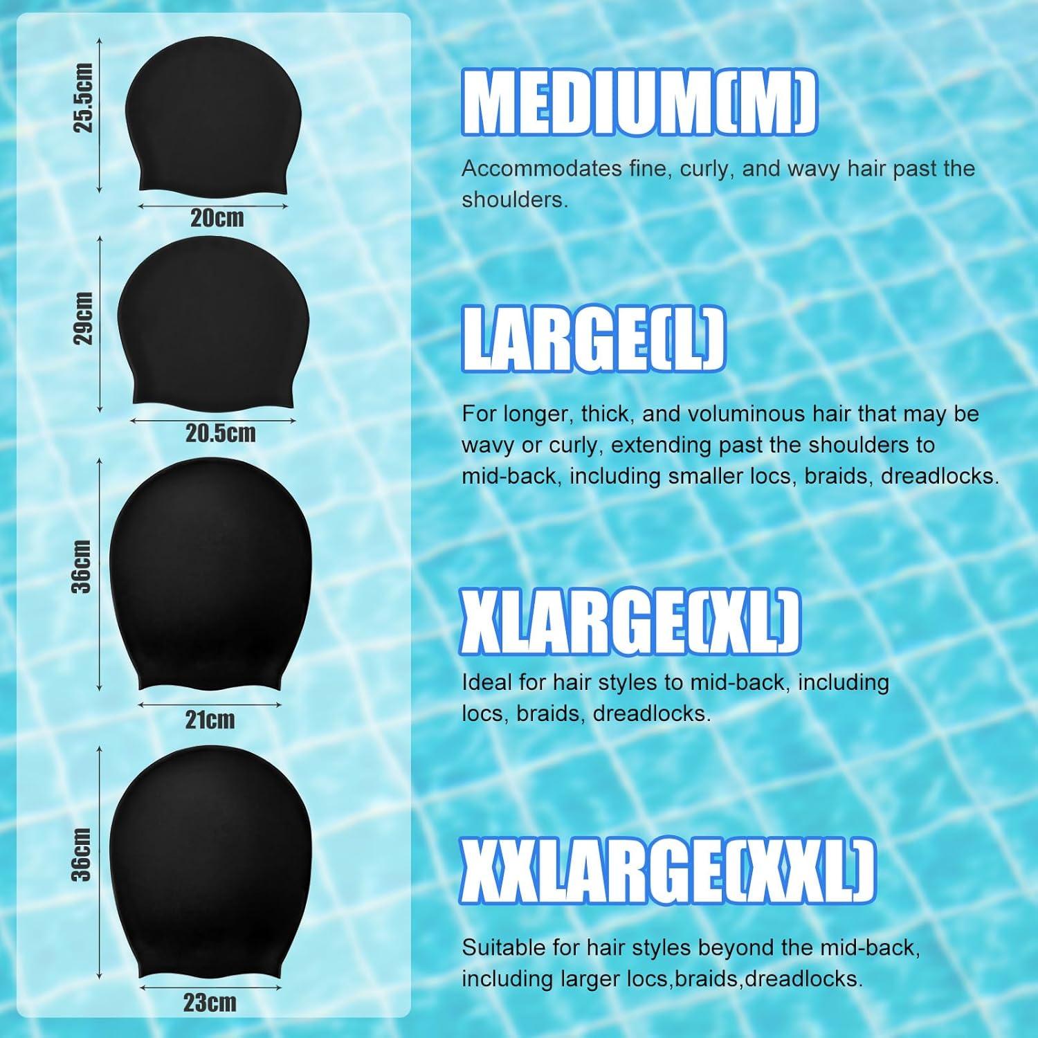 Gorro de Natación Extra Grande YOGINGO Silicona Negro XL