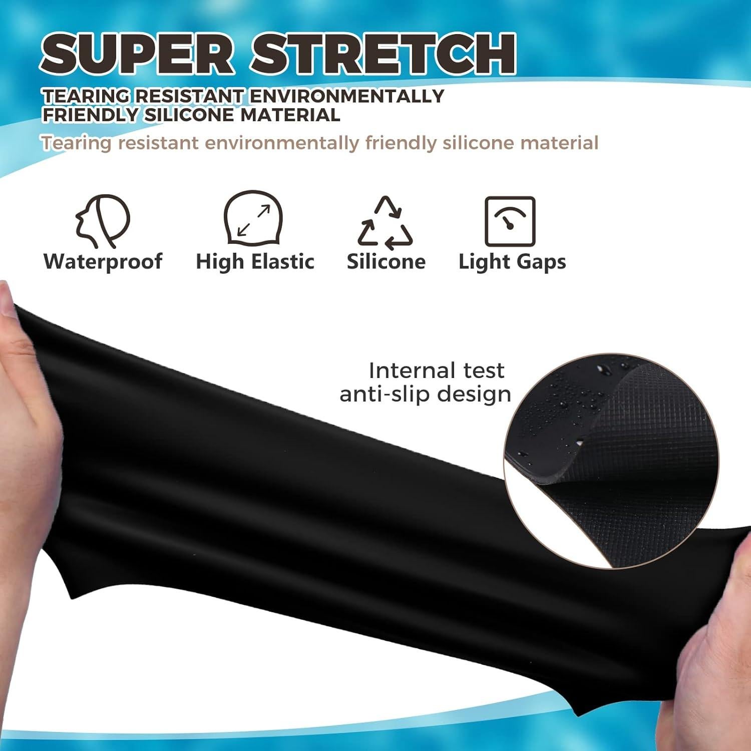 Gorro de Natación Extra Grande YOGINGO Silicona Negro XL