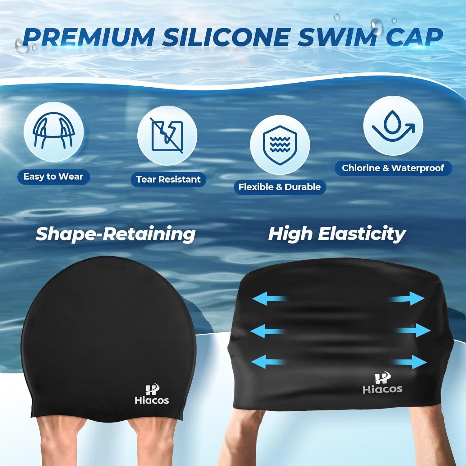 Gorro de Natación Grande HIACOS KSUH-MN Silicona Impermeable