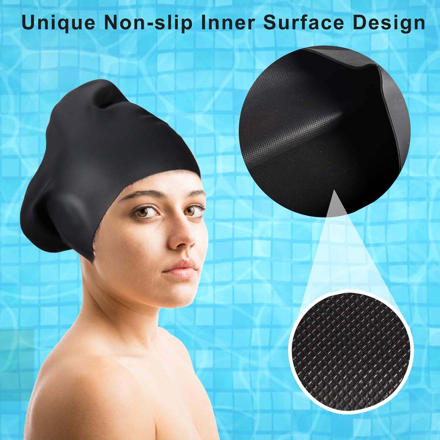 Gorro de Natación Seago para Cabello Largo - 2 Paquetes Silicona