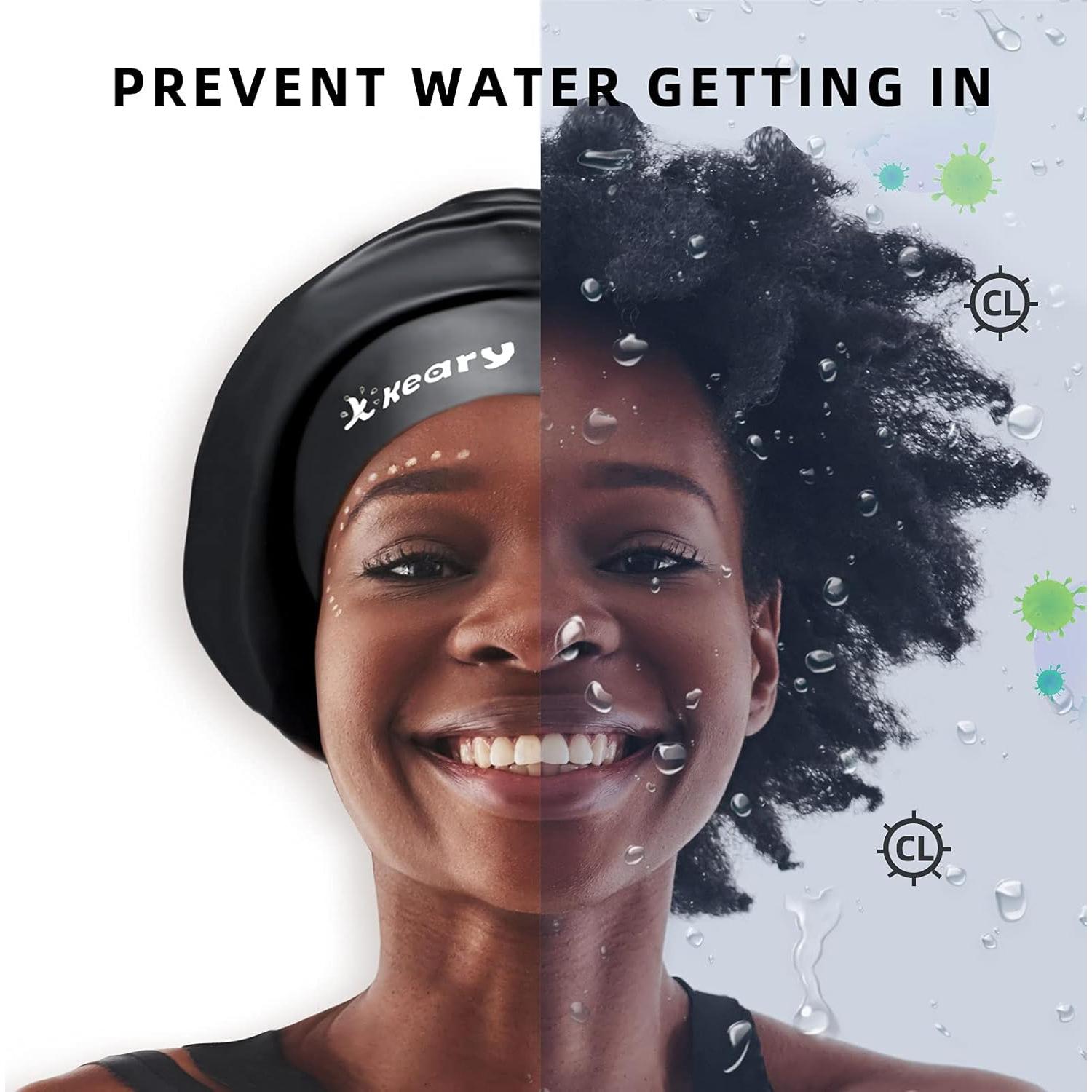 Gorro de natación extra grande Keary para trenzas y dreadlocks