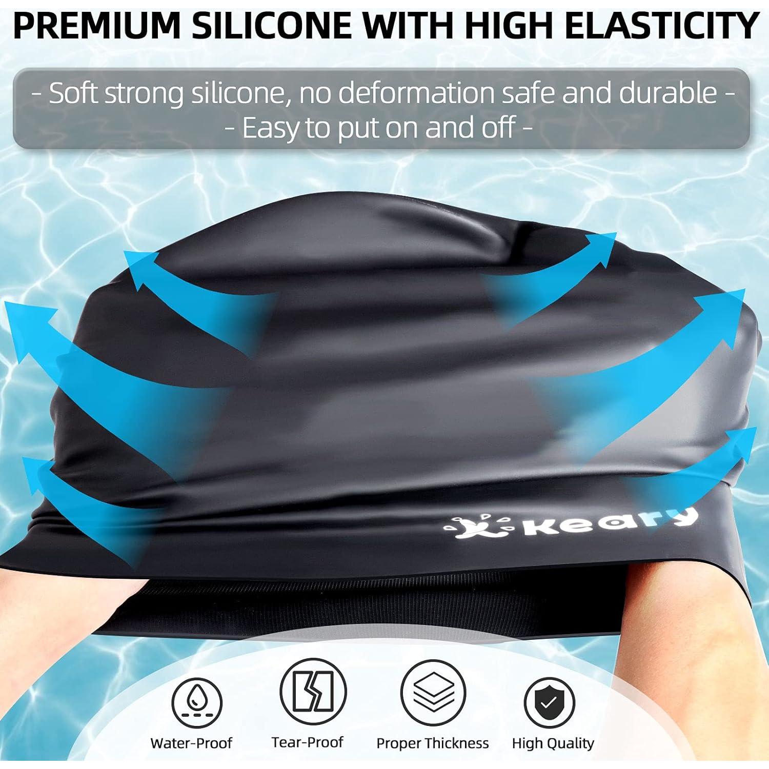 Gorro de natación extra grande Keary para trenzas y dreadlocks