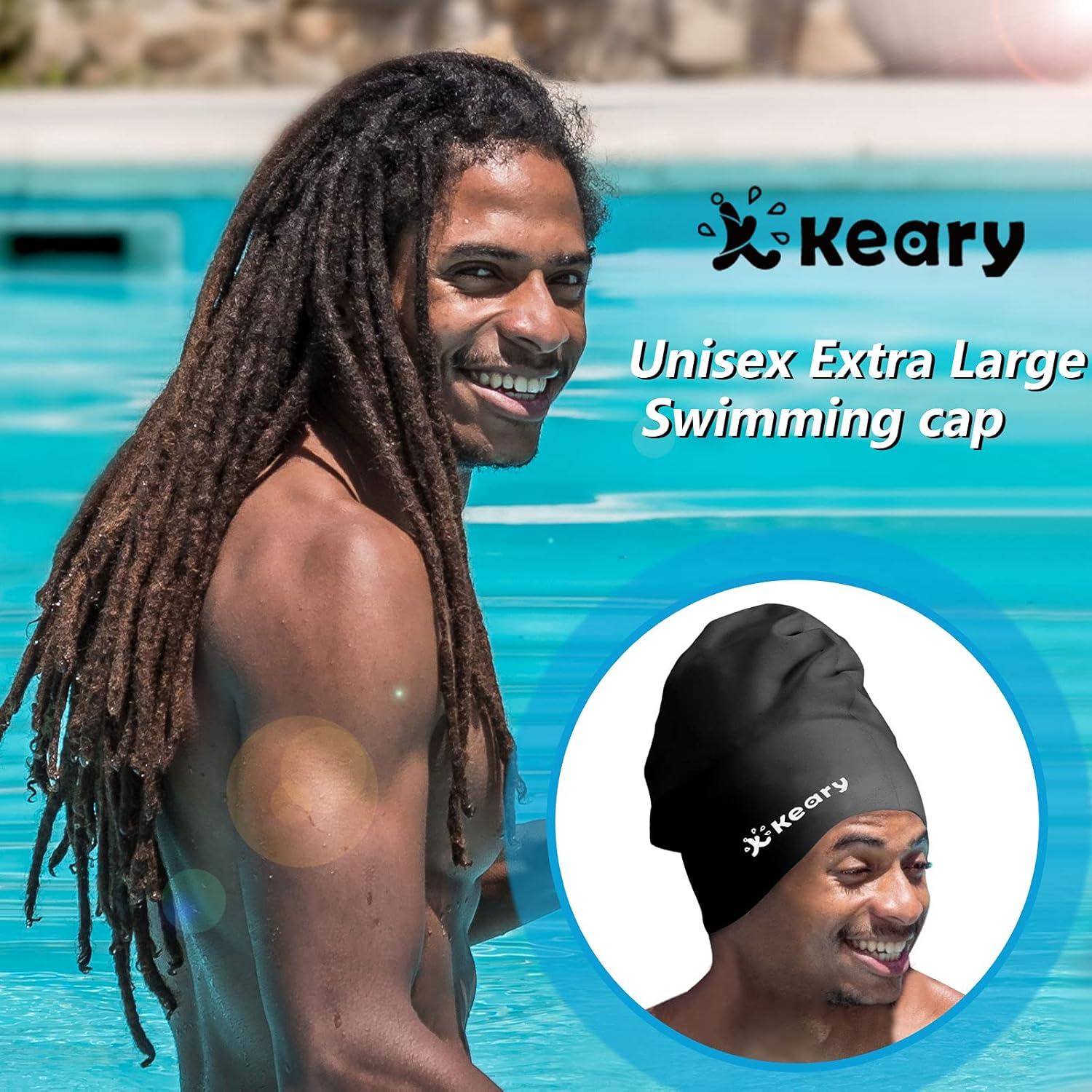 Gorro de natación extra grande Keary para trenzas y dreadlocks