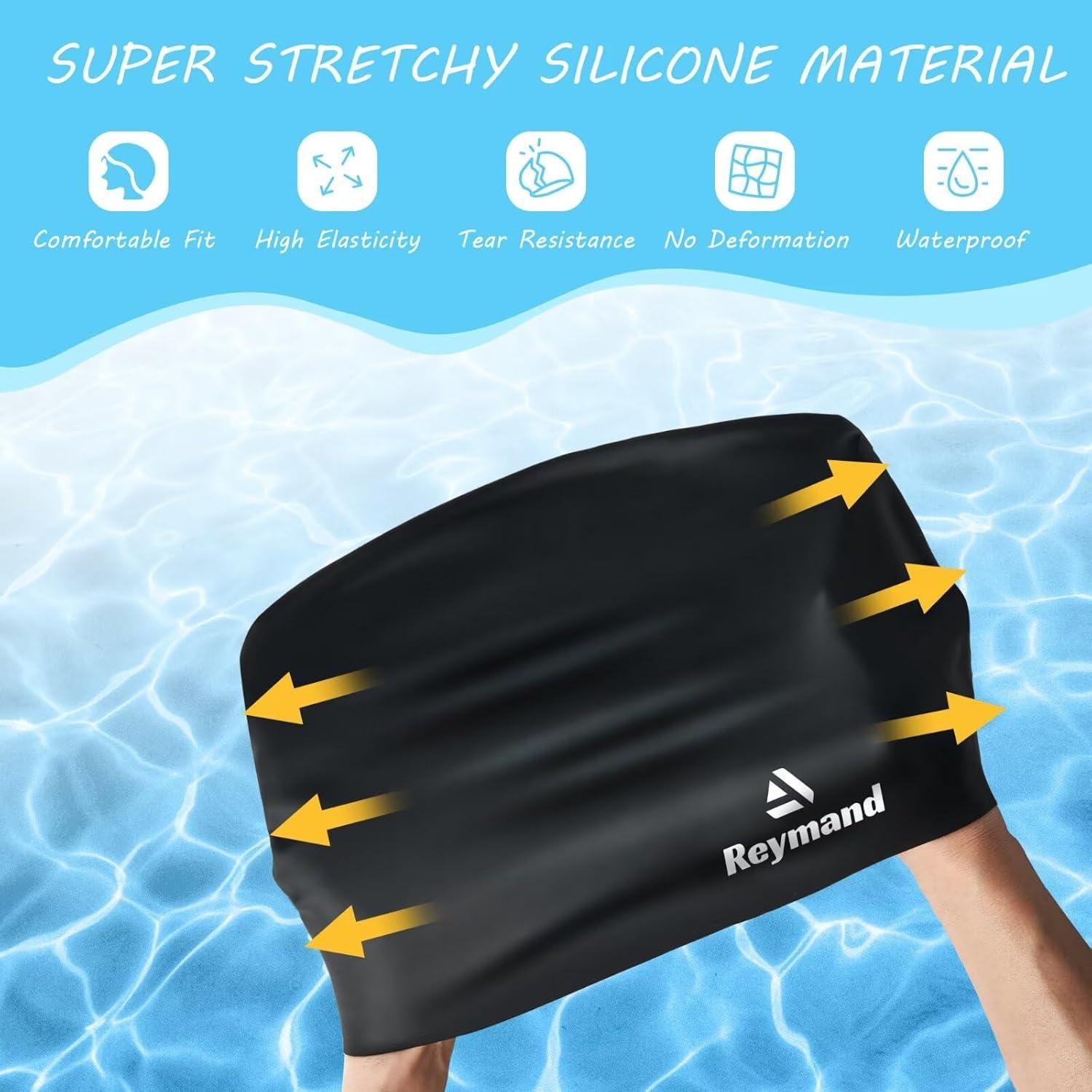 Paquete de 2 Gorras de Baño Reymand para Niños Extra Grandes