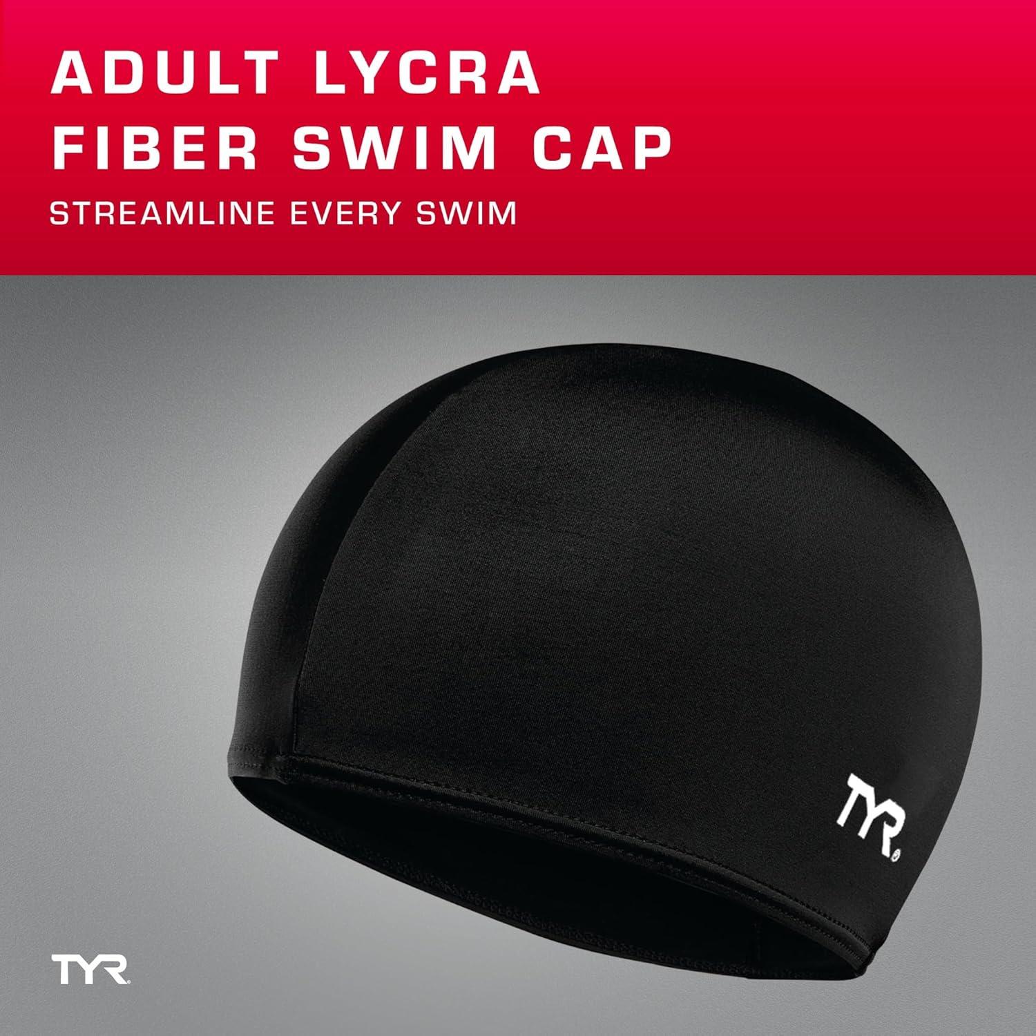 Gorro de Natación TYR de Lycra Aerodinámico Negro