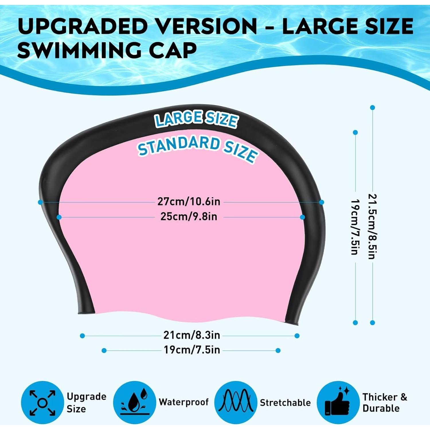 Gorras de Natación VIRSIDI para Cabello Largo - 2 Piezas