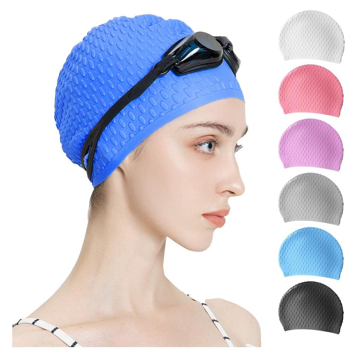 Gorro de Natación de Silicona Tripsky Unisex Azul Oscuro