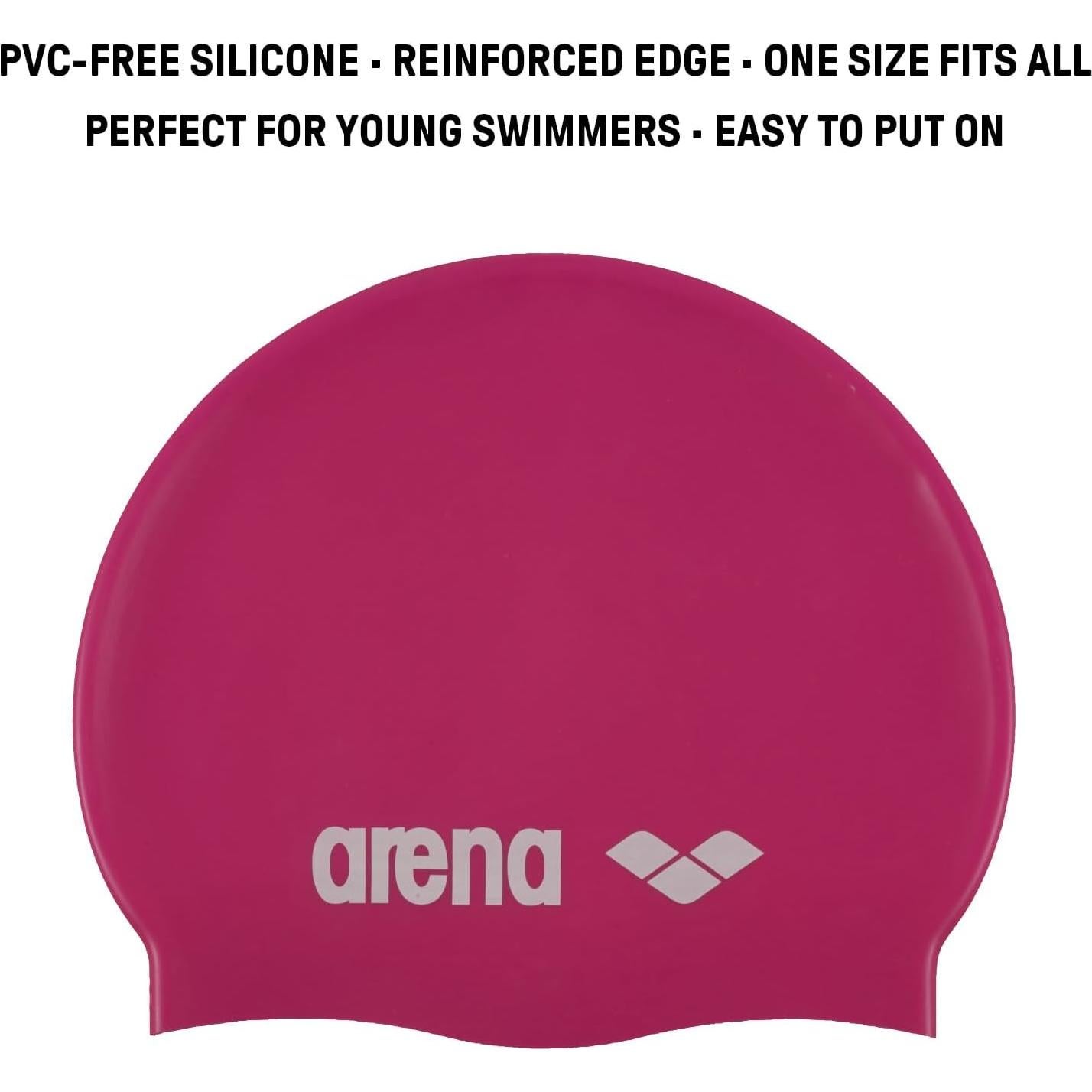 Gorro de natación de silicona ARENA Junior Fucsia/Blanco
