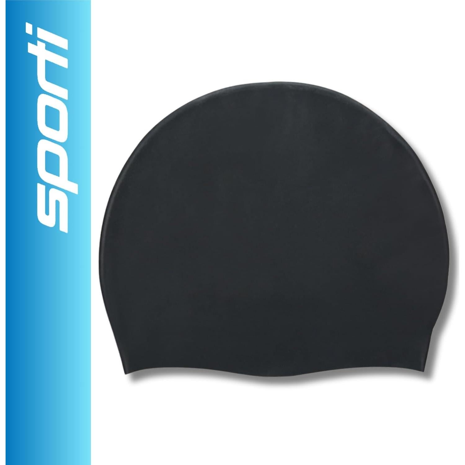 Gorro de Natación Sporti de Silicona Unisex Negro 19.37 cm