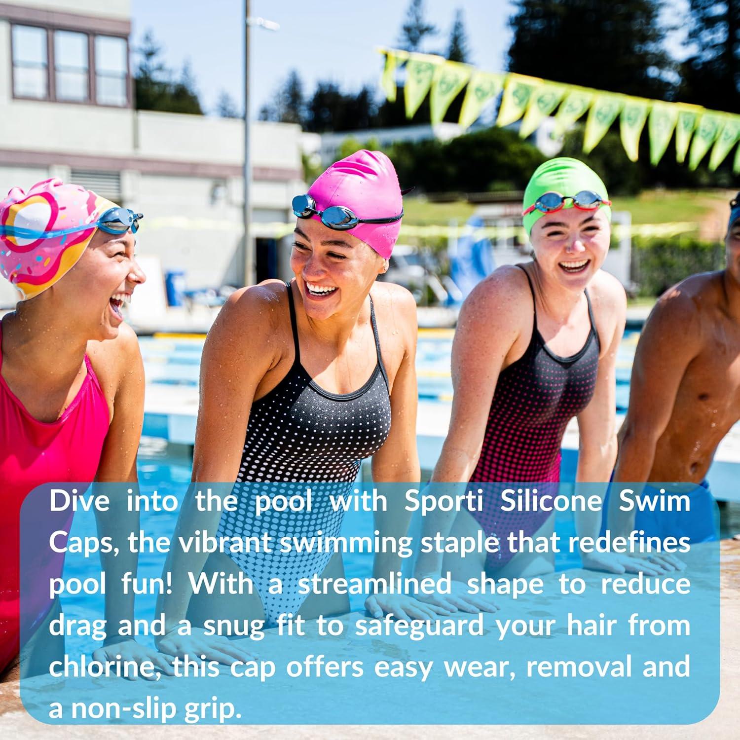 Gorro de Natación Sporti de Silicona Unisex Negro 19.37 cm