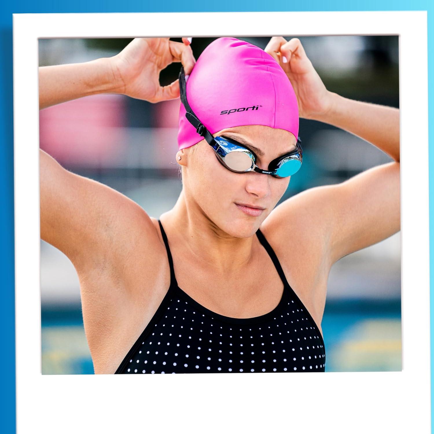 Gorro de Natación Sporti de Silicona Unisex Negro 19.37 cm