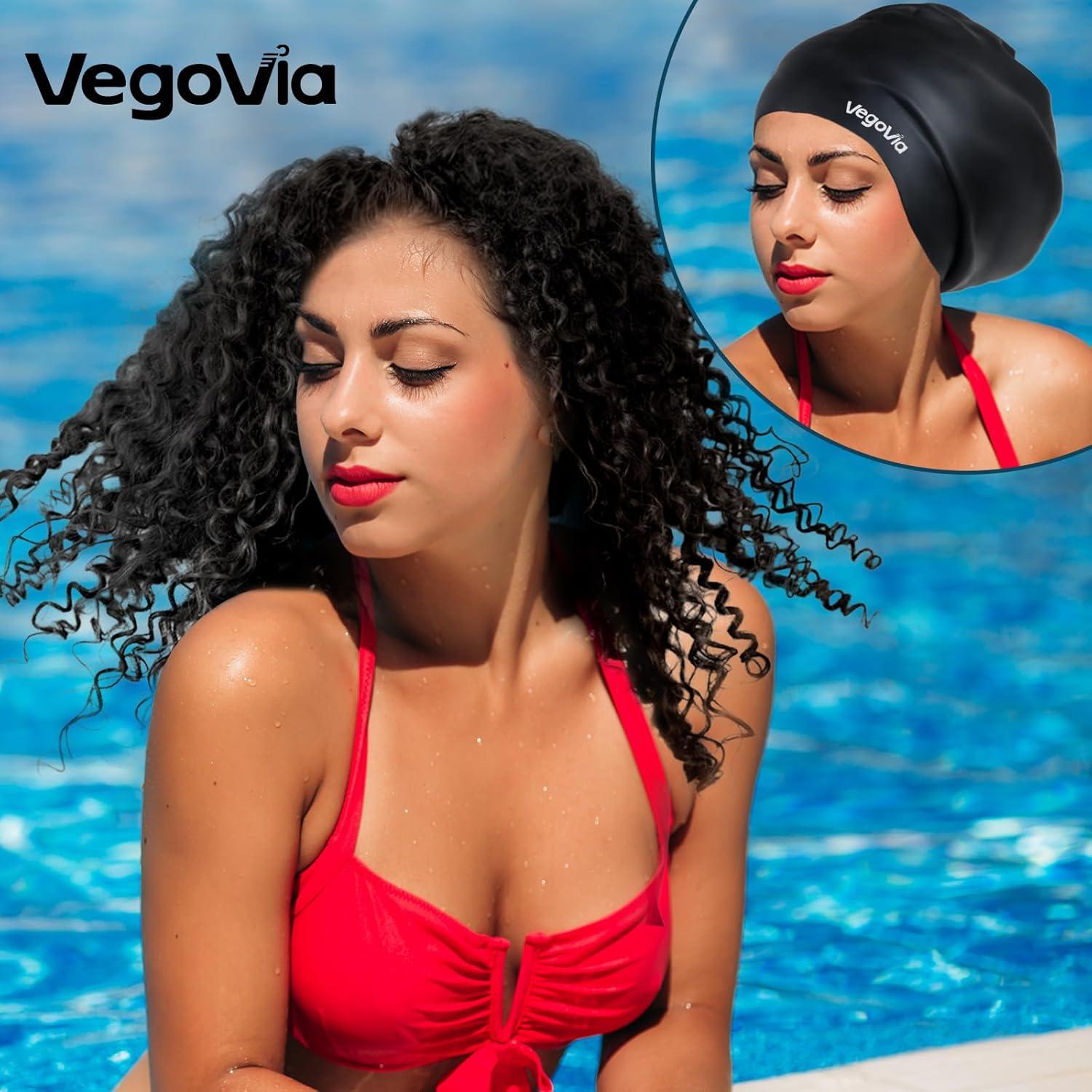 Gorro de Natación Extra Grande VegoVia Silicona Negro