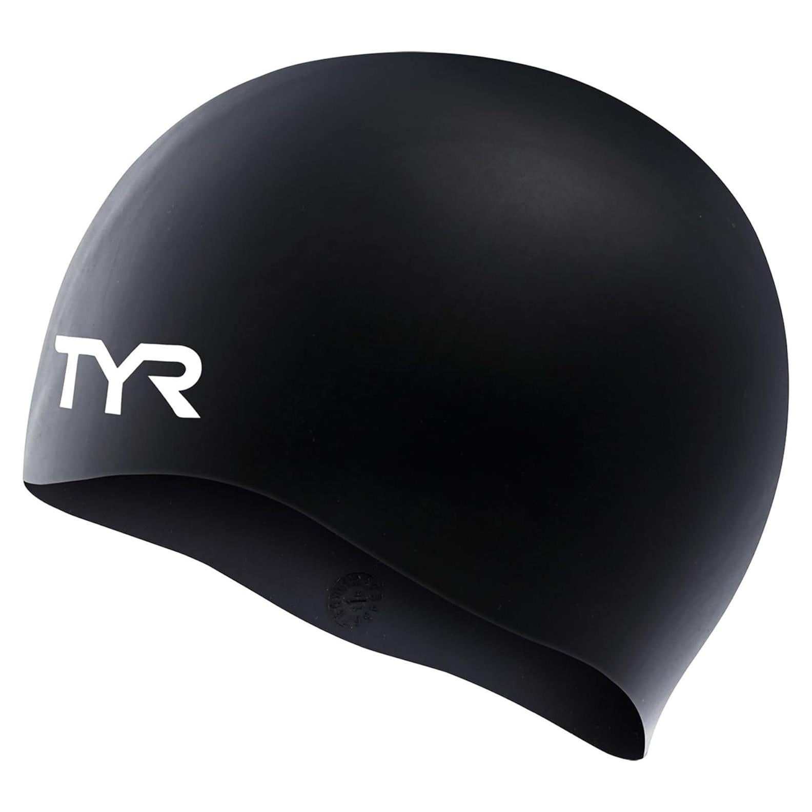 Gorro de natación de silicona TYR LCS para adultos - Negro