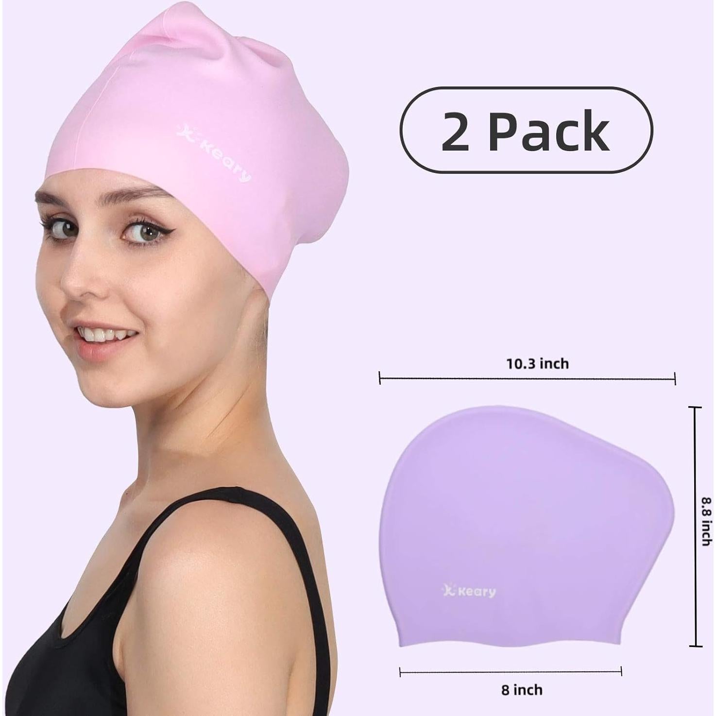 Gorra de Natación Keary para Cabello Largo - Silicona Impermeable