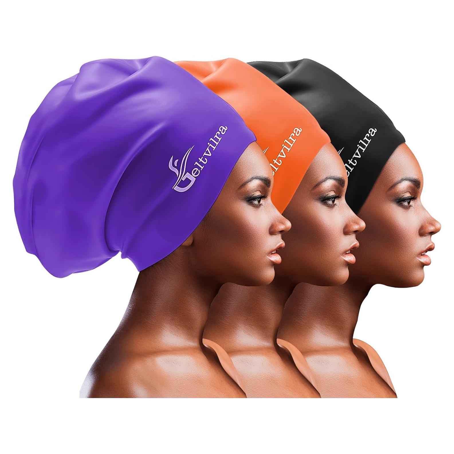 Paquete de 3 Gorras de Baño Silicona Geltvilra Extra Grande