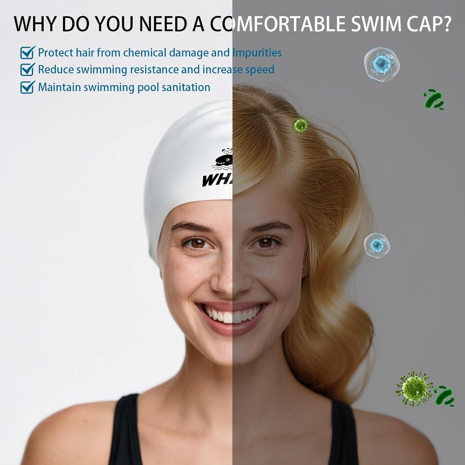 Gorro de Natación de Silicona Whale - Talla Única Antideslizante