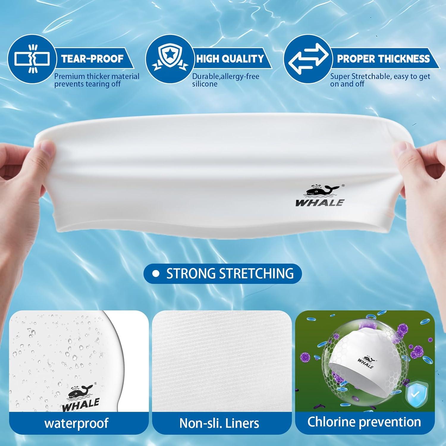 Gorro de Natación de Silicona Whale - Talla Única Antideslizante