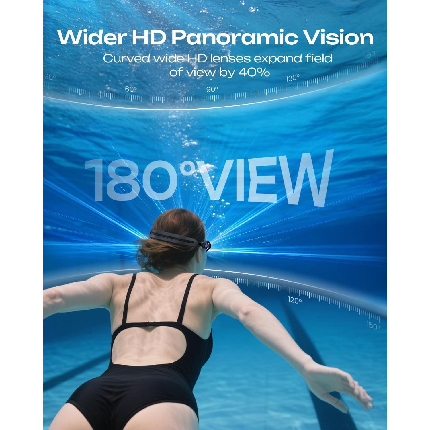 Gafas de Natación OLANRUN Unisex Antivaho UV 180° HD