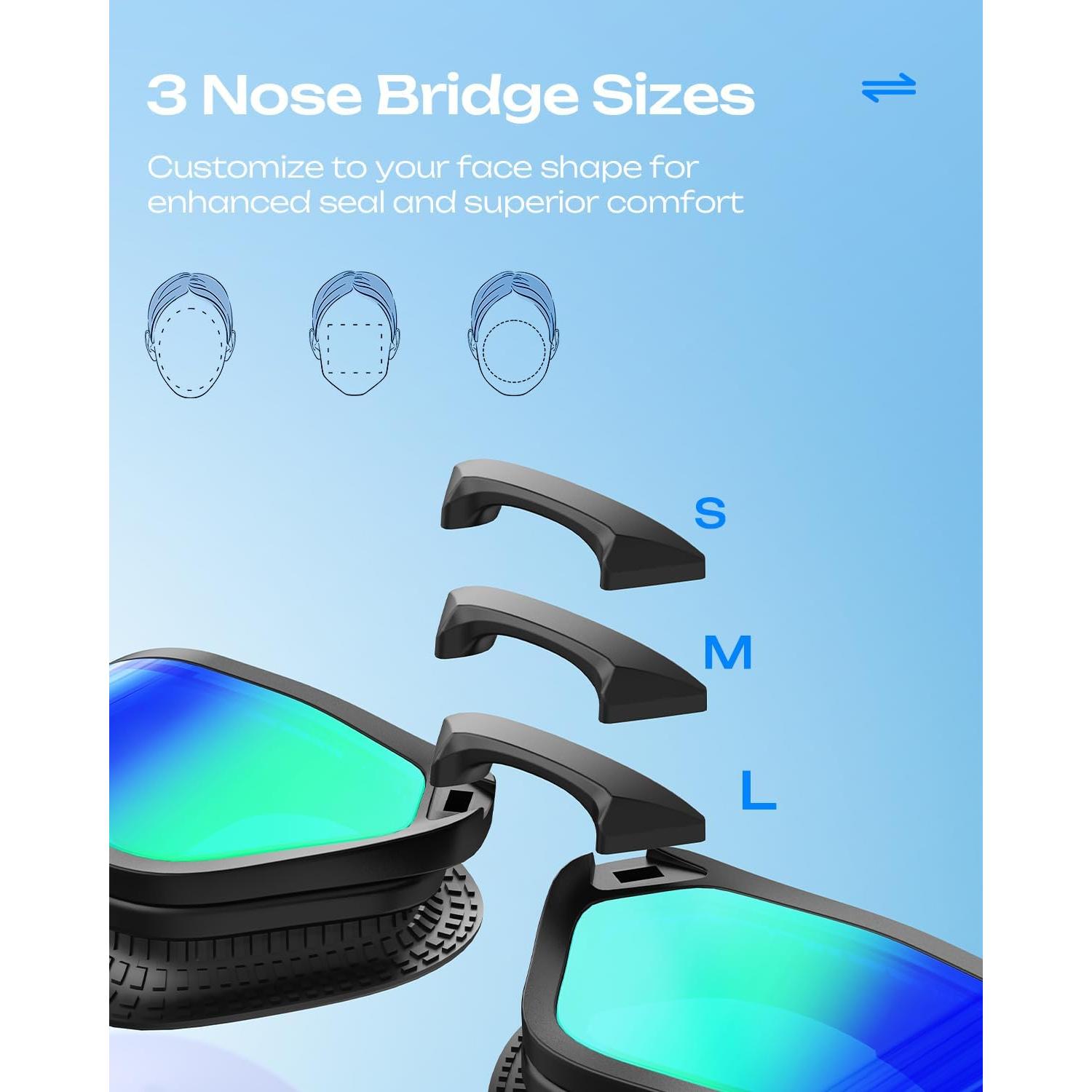 Gafas de Natación OLANRUN Unisex Antivaho UV 180° HD