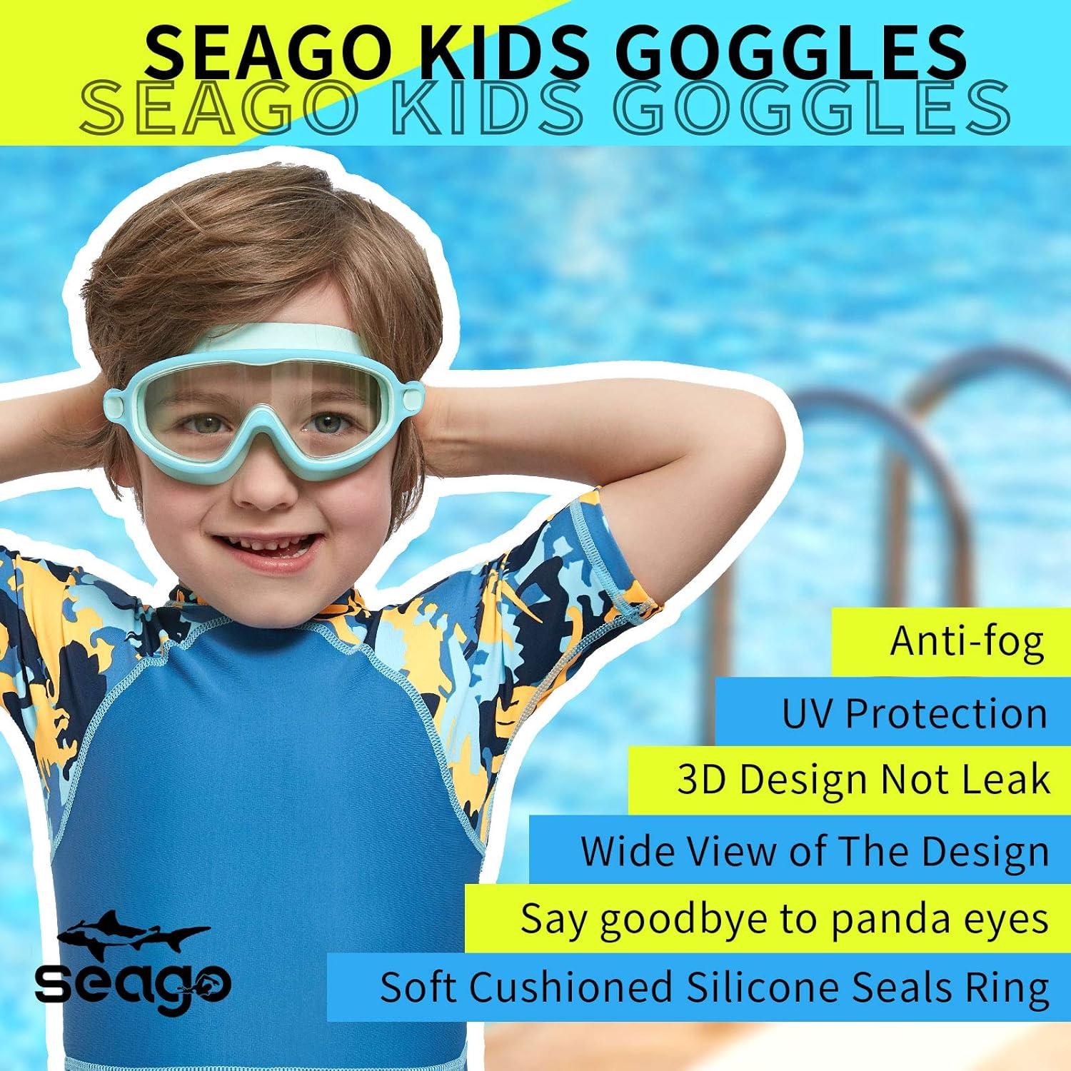 Gafas de natación Seago 2 Pack Anti-Niebla UV para Niños