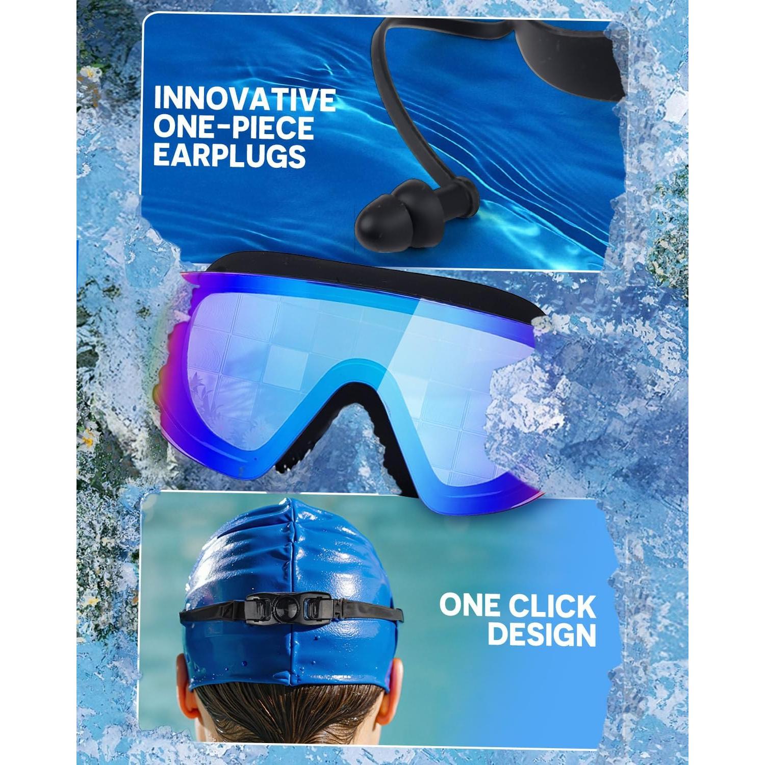 Gafas de natación sin marco anti-UV y a prueba de niebla