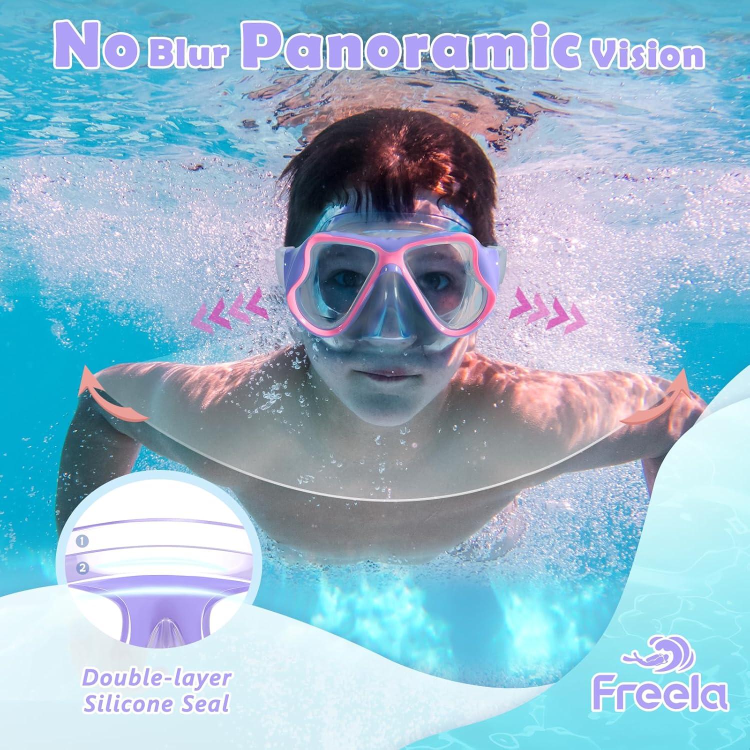 Gafas de Natación para Niños Freela 2 Pack Lentes Templados