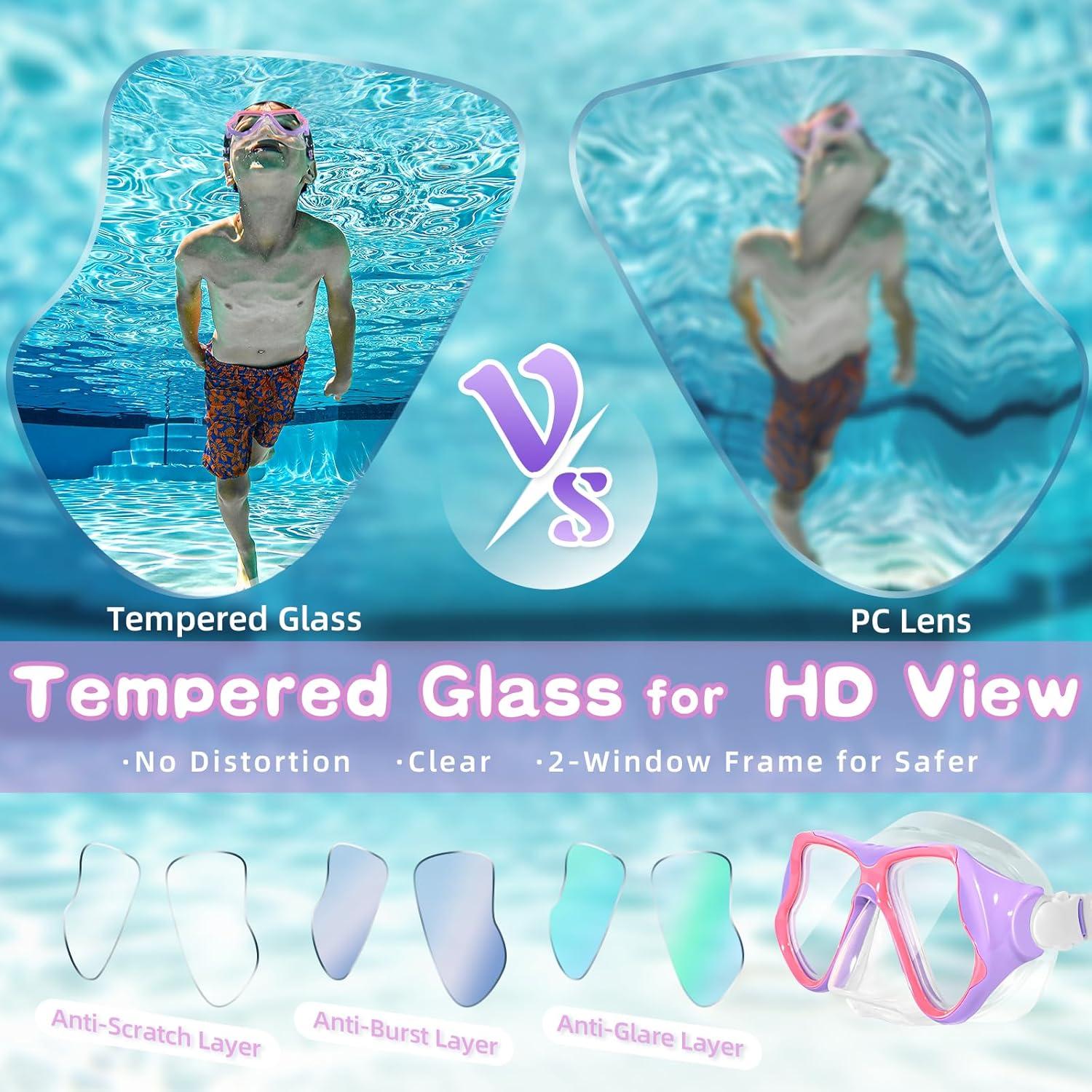 Gafas de Natación para Niños Freela 2 Pack Lentes Templados
