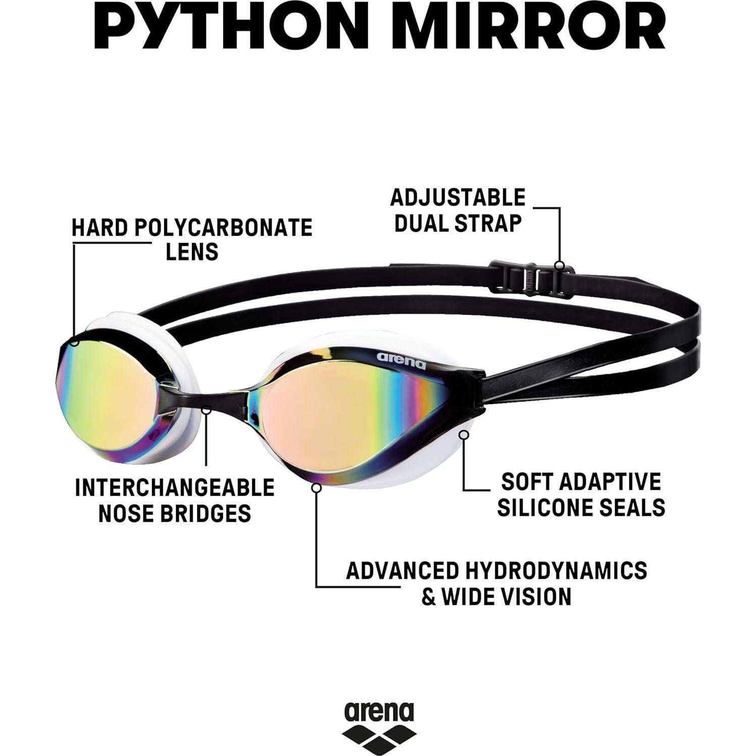Gafas de Natación ARENA Racing Python Unisex Anti-Niebla