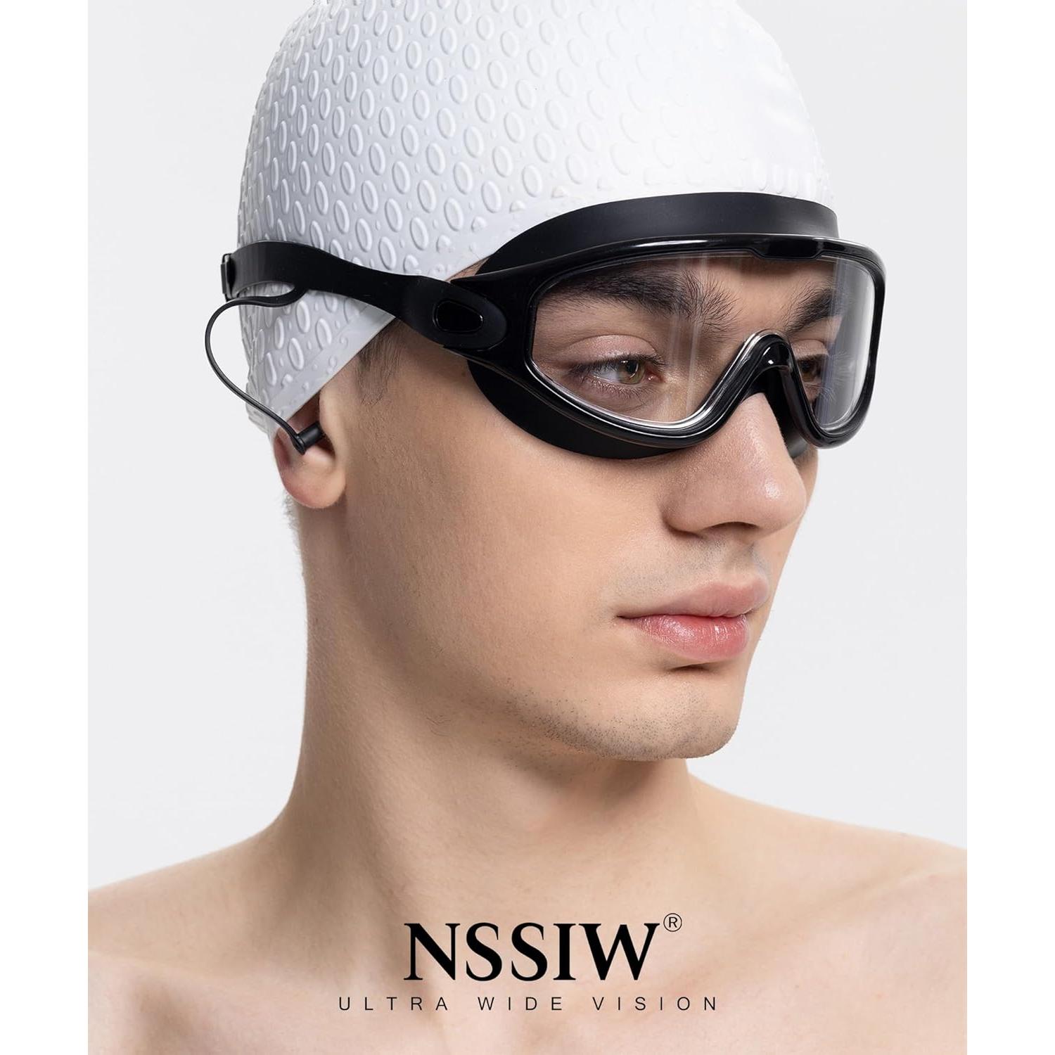 Gafas de natación NSSIW para adultos UV400, paquete de 3