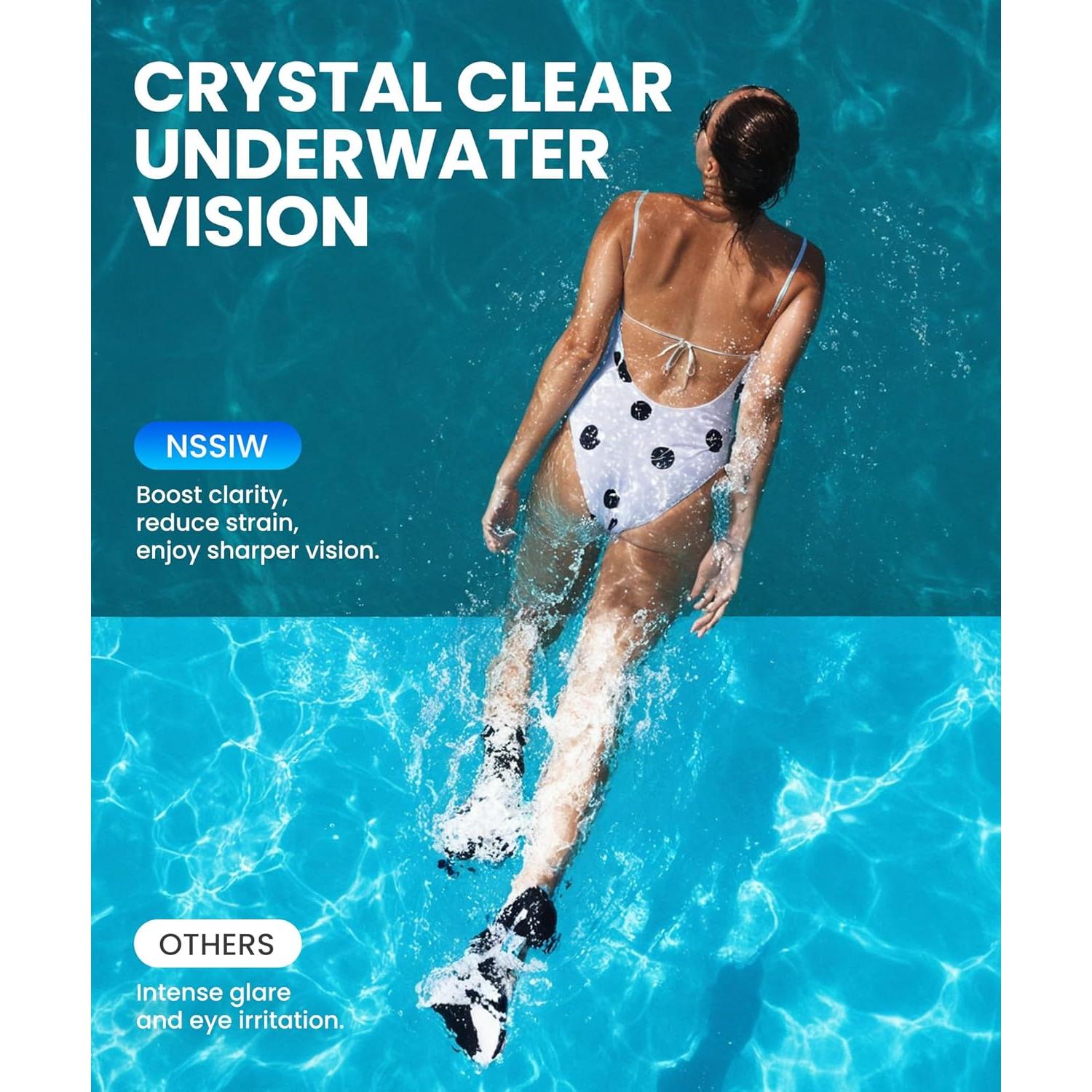 Gafas de natación NSSIW para adultos UV400, paquete de 3