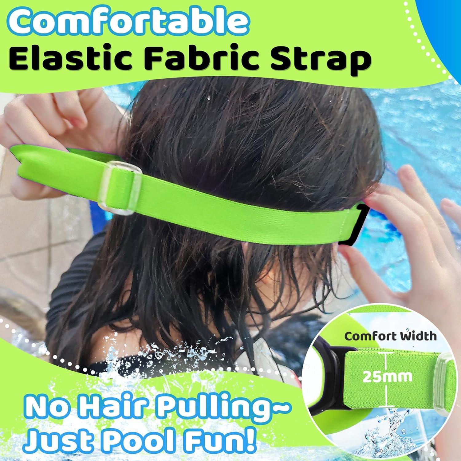 Gafas de Natación Vvinca Kids Verde y Azul Anti-Vaho UV400