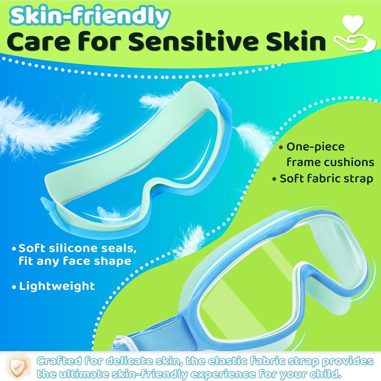 Gafas de Natación Vvinca Kids Verde y Azul Anti-Vaho UV400