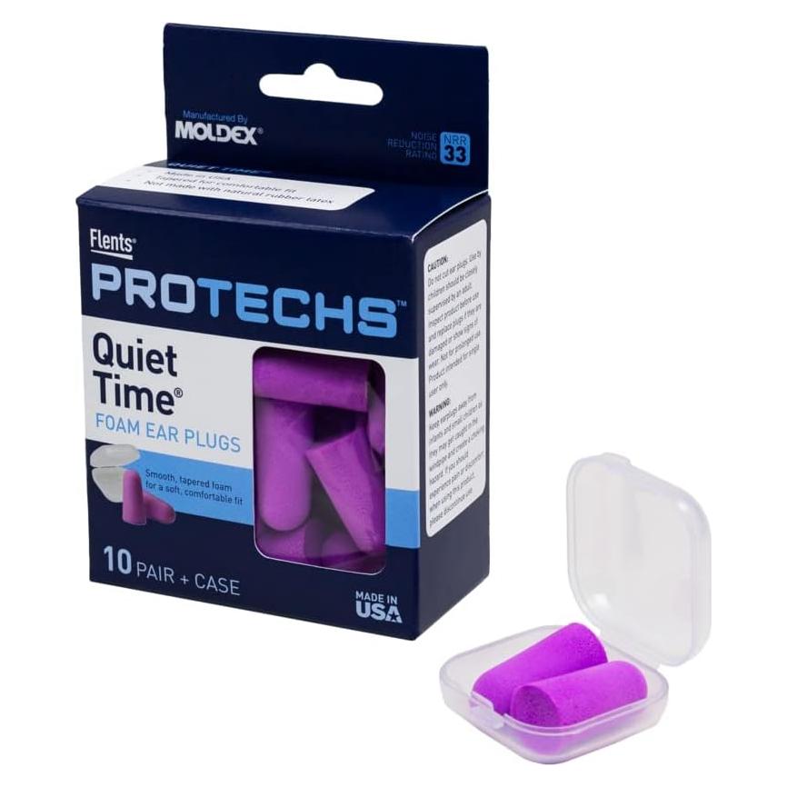 Tapones de Oído de Espuma Flents 10 Pares NRR 33 Púrpura