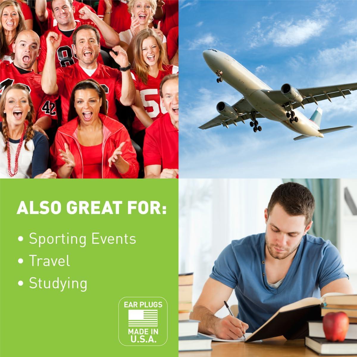 Tapones de Oído de Espuma Flents 10 Pares NRR 33 Púrpura