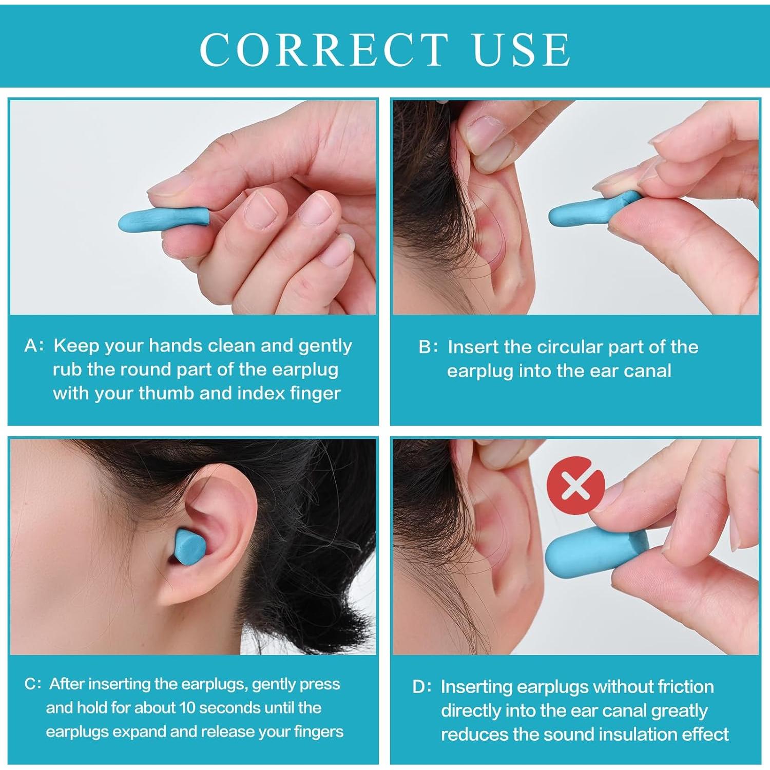 30 Pares Tapones de Espuma Suave Lenicany 35dB Azul